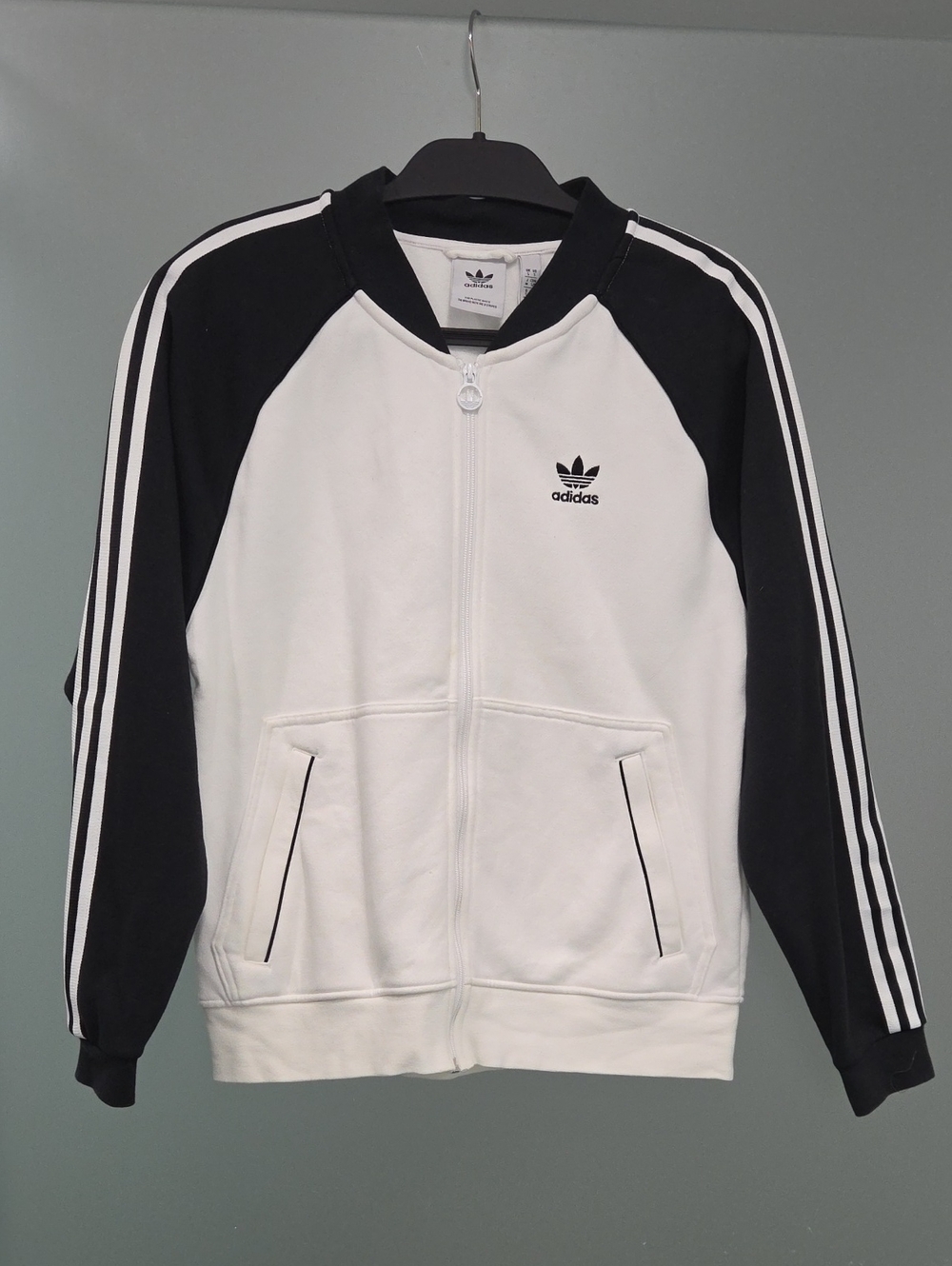 adidas SST White and Black Bomber-Style Track Jacket